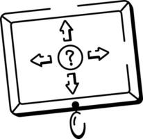 Hand drawn style icon showing decision making process vector