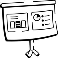 A doodle style icon of presentation board display vector