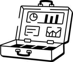 Hand drawn style icon showing a briefcase vector