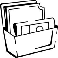 Hand drawn style icon of an office folder vector