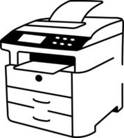 A doodle style icon of an office printer machine vector