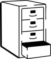 A sketchy style icon of file cabinet storage vector