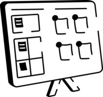 Drawing style icon of structured project plan vector