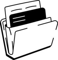 A sketchy style icon of an archive folder vector
