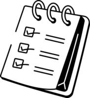 Hand drawn style icon showing an agenda list vector