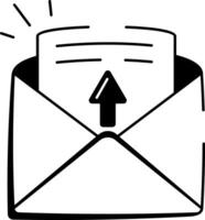 A drawing style icon of an email message vector