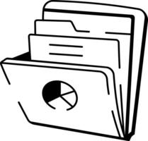 Hand drawn style icon of a business folder vector