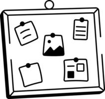 A sketchy style icon of a vision board vector