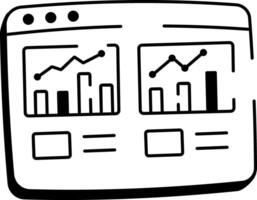 A doodle style icon of web analytics dashboard vector