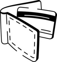 A hand drawn style icon of a wallet vector
