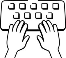 A doodle style icon of computer keyboard vector