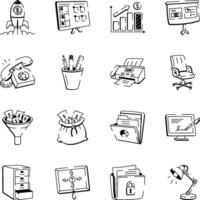 WebSet of Doodle Style Organization Icons vector
