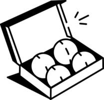 A drawing style icon showing ball box vector