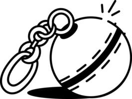 A hand drawn style icon of ball keychain vector