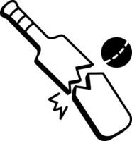 A doodle style icon of broken bat vector