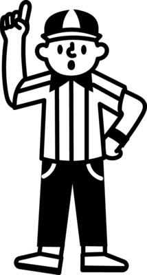 A drawing style icon showing cricket umpire