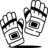 A hand drawn style icon of batting gloves vector
