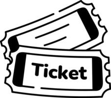A sketchy style icon of match ticket vector