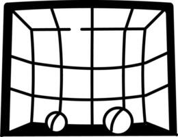 A drawing style icon showing practice net vector