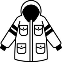 A sketchy style icon of rain jacket vector