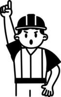 A hand drawn style icon of referee vector