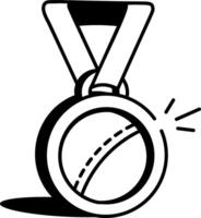 A drawing style icon showing medal vector