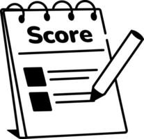 A drawing style icon showing scorecard vector
