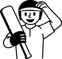 A doodle style icon of happy player vector