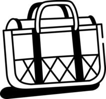 A hand drawn style icon of gear bag vector