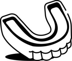 A doodle style icon of mouth guard vector