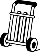 A sketchy style icon of manual trolley vector