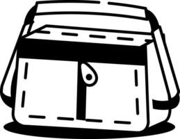 A hand drawn style icon of wash bag vector