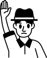 A sketchy style icon of umpire signal vector