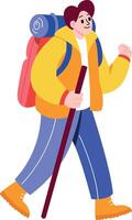 A flat style illustration showing a traveller vector