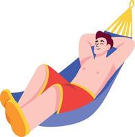 A flat style illustration showing relaxing man vector