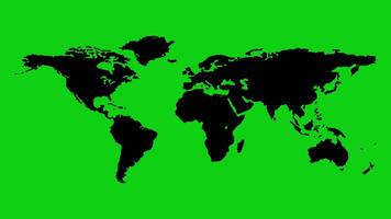 Flat world map with flipping page animation effect video