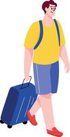 A flat style illustration showing a person travelling alone vector