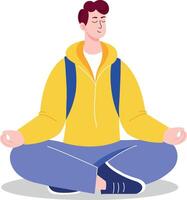 A flat style illustration showing a person doing yoga vector