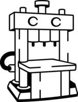 A sketchy style icon of hydraulic press machine vector