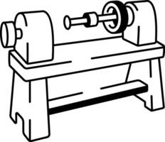A doodle style icon of lathe machine vector