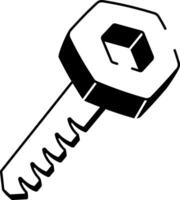 A drawing style icon showing a repairing key vector