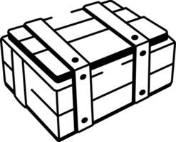A sketchy style icon of packing crate vector