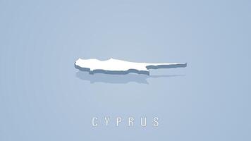 Cyprus 3D map silhouette with name on light background video