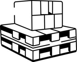 A hand drawn style icon of pallet stack vector