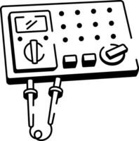 A doodle style icon showing a testing meter vector