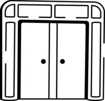 A sketchy style icon of warehouse door vector
