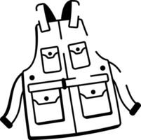A hand drawn style icon of a work apron vector