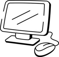 A sketchy style icon showing a workstation vector