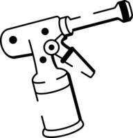 A hand drawn style icon of rivet gun vector