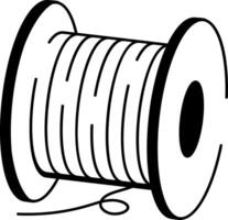 A hand drawn style icon of a welding wire spool vector